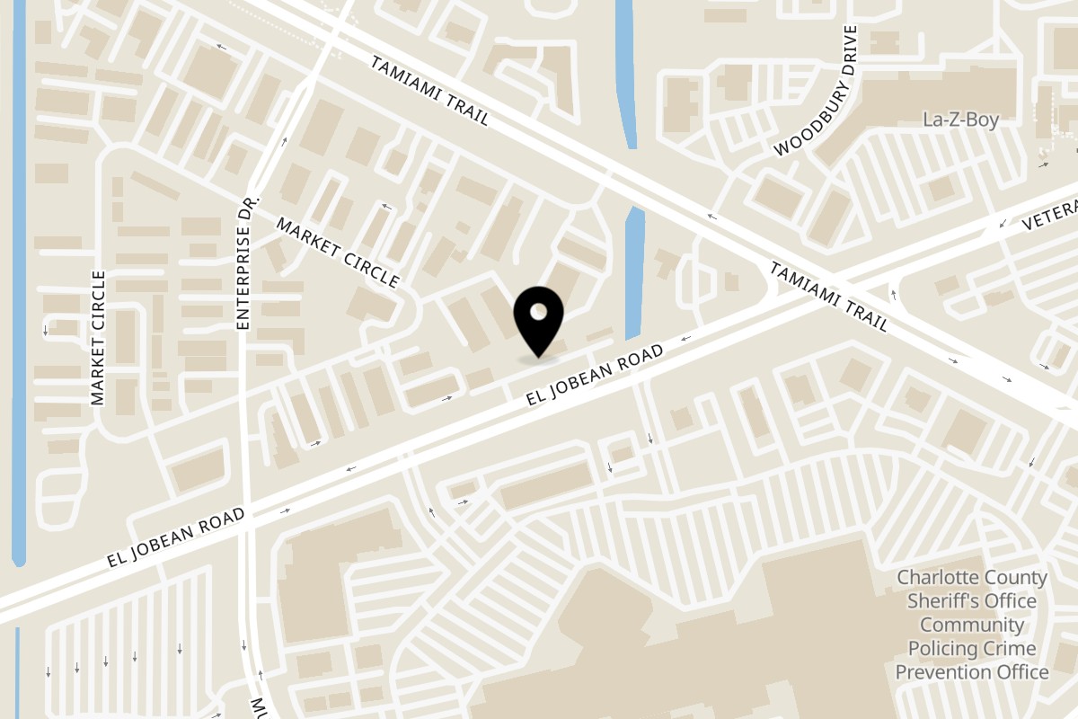 Map showing the location of Zoe's Sweet Kitchen on 1101 El Jobean Rd in Port Charlotte